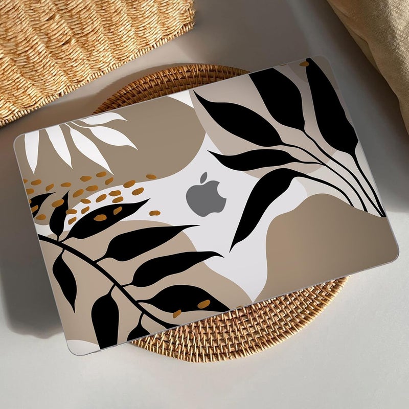 AKIT Compatible with MacBook Air 13 Inch Case M1 2022 2021 2020 2019 2018 A2337 A2179 A1932, Pattern Laptop Hard Shell Case+Screen Protector+Keyboard Cover for MacBook Air 13.3 Inch, Aesthetic Leaves - Image 4